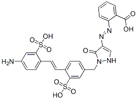 4'-Amino-4-[[4-(2-carboxyphenylazo)-5-oxo-2,5-dihydro-1H-pyrazol-1-yl]methyl]stilbene-2,2'-disulfonic acid Struktur
