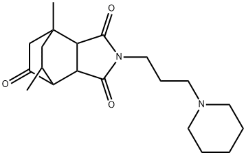 4,7-Ethano-1H-isoindole-1,3,8(2H)-trione,  hexahydro-4,6-dimethyl-2-[3-(1-piperidinyl)propyl]- 结构式