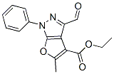 1H-Furo[2,3-c]pyrazole-4-carboxylic  acid,  3-formyl-5-methyl-1-phenyl-,  ethyl  ester 结构式
