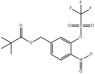 4-硝基-3 - (((三氟甲基)磺酰基)氧基)新戊酸苄酯 结构式