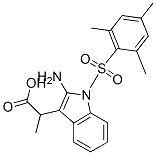 2-amino-3-((N-2,4,6-trimethylbenzenesulfonyl)indole)propionic acid Struktur