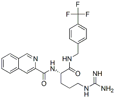 3-Isoquinolinecarboxamide,  N-[(1S)-4-[(aminoiminomethyl)amino]-1-[[[[4-(trifluoromethyl)phenyl]methyl]amino]carbonyl]butyl]- 结构式