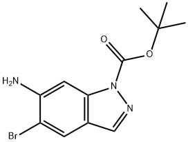 1H-INDAZOLE-1-CARBOXYLIC ACID,6-AMINO-5-BROMO-,1,1-DIMETHYLETHYL ESTER 结构式