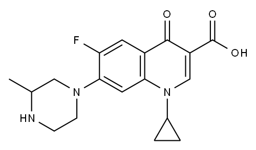 1-Cyclopropyl-6-fluoro-7-(3-methyl-1-piperazinyl)-1,4-dihydro-4-oxo-3-quinolinecarboxylic acid Struktur