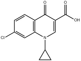 7-Chloro-1-cyclopropyl-4-oxo-1,4-dihydroquinoline-3-carboxylic acid 结构式