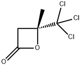 (2R)-2β-(トリクロロメチル)-2-メチルオキセタン-4-オン 化学構造式