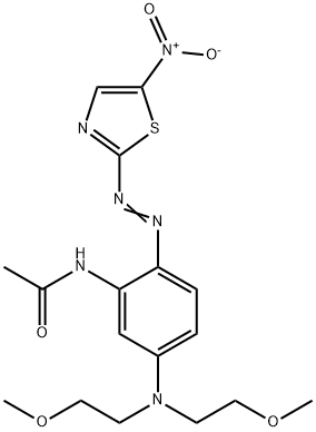 5'-[ビス(2-メトキシエチル)アミノ]-2'-(5-ニトロチアゾール-2-イルアゾ)アセトアニリド 化学構造式