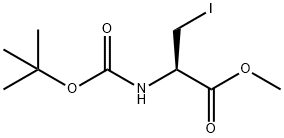 (R)-N-叔丁氧羰基-3-碘代丙氨酸甲酯, 93267-04-0, 结构式