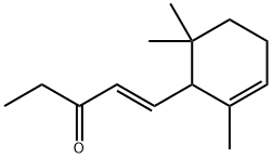 (E)-1-(2,6,6-トリメチル-2-シクロヘキセニル)-1-ペンテン-3-オン 化学構造式