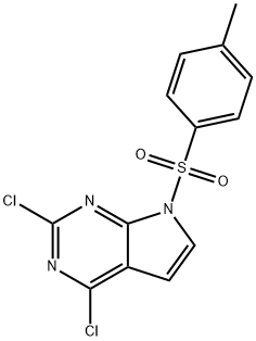 2,4-二氯-7-对甲苯磺酰基-7H-吡咯并[2,3-D]嘧啶, 934524-10-4, 结构式