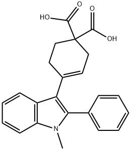 4-(1-methyl-2-phenyl-1H-indol-3-yl)-3-cyclohexene-
1,1-dicarboxylic acid 结构式