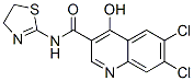6,7-ジクロロ-N-[(4,5-ジヒドロチアゾール)-2-イル]-4-ヒドロキシ-3-キノリンカルボアミド 化学構造式