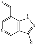 3-クロロ-1H-ピラゾロ[4,3-C]ピリジン-7-カルブアルデヒド 化学構造式