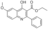3-Quinolinecarboxylic acid, 4-hydroxy-6-methoxy-2-phenyl-, ethyl ester Struktur