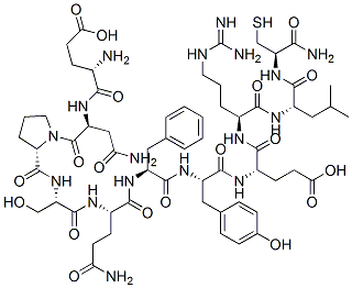 glutamyl-asparaginyl-prolyl-seryl-glutaminyl-phenylalanyl-tyrosyl-glutamyl-arginyl-leucyl-cysteinamide Struktur