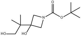 tert-butyl 3-hydroxy-3-(1-hydroxy-2-Methylpropan-2-yl)azetidine-1-carboxylate Struktur