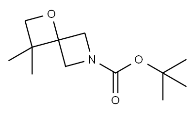 1-Oxa-6-azaspiro[3.3]heptane-6-carboxylic acid, 3,3-diMethyl-, 1,1-diMethylethyl ester Structure