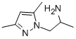 1-(3,5-ジメチル-1H-ピラゾール-1-イル)プロパン-2-アミン 化学構造式