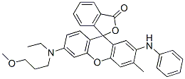 2'-アニリノ-6'-[N-エチル-N-(3-メトキシプロピル)アミノ]-3'-メチルスピロ[フタリド-3,9'-[9H]キサンテン] 化学構造式