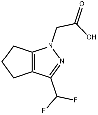 2-[3-(二氟甲基)-1H,4H,5H,6H-环戊二烯[C]吡唑-1-基]乙酸 结构式
