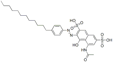 5-(acetylamino)-3-[(4-dodecylphenyl)azo]-4-hydroxynaphthalene-2,7-disulphonic acid Structure