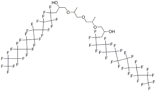 1,1'-[オキシビス(1-メチル-2,1-エタンジイルオキシ)]ビス(4,4,5,5,6,6,7,7,8,8,9,9,10,10,11,11,12,12,13,13,14,14,15,15,15-ペンタコサフルオロペンタデカン-2-オール) 化学構造式
