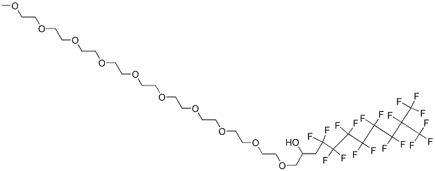 33,33,34,34,35,35,36,36,37,37,38,38,39,40,40,40-hexadecafluoro-39-(trifluoromethyl)-2,5,8,11,14,17,20,23,26,29-decaoxatetracontan-31-ol Struktur