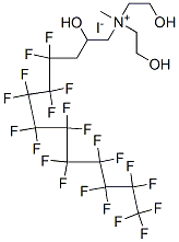 [4,4,5,5,6,6,7,7,8,8,9,9,10,10,11,11,12,12,13,13,13-henicosafluoro-2-hydroxytridecan-1-yl][bis(2-hydroxyethyl)]methylammonium iodide Struktur