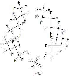 ビス(3,3,4,4,5,5,6,6,7,7,8,8,9,9,10,10,11,11,12,12,12-ヘニコサフルオロドデシルオキシ)ホスフィン酸アンモニウム 化学構造式