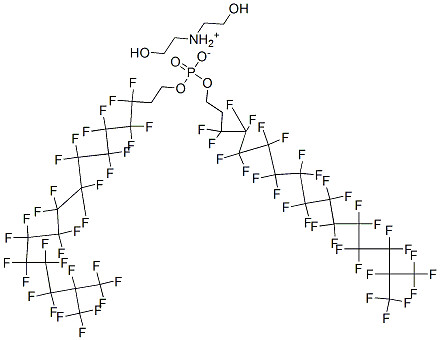 bis(2-hydroxyethyl)ammonium bis[3,3,4,4,5,5,6,6,7,7,8,8,9,9,10,10,11,11,12,12,13,13,14,14,15,16,16,16-octacosafluoro-15-(trifluoromethyl)hexadecyl] phosphate Structure