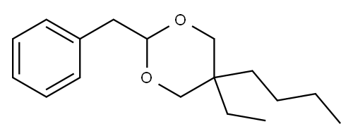 2-benzyl-5-butyl-5-ethyl-1,3-dioxane Structure