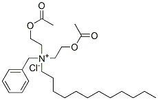 N,N-ビス[2-(アセチルオキシ)エチル]-N-ドデシルベンゼンメタンアミニウム・クロリド 化学構造式