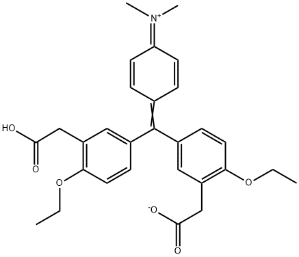 [4-[bis[3-(carboxymethyl)-4-ethoxyphenyl]methylene]-2,5-cyclohexadien-1-ylidene]dimethylammonium 结构式
