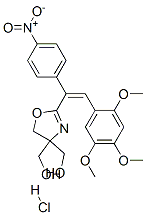 2-[1-(4-ニトロフェニル)-2-(2,4,5-トリメトキシフェニル)エテニル]-4,4(5H)-オキサゾールジメタノール・塩酸塩 化学構造式