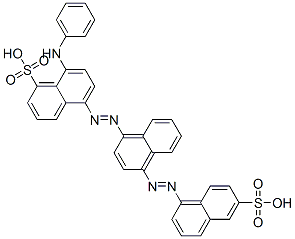 8-(phenylamino)-5-[[4-[(6-sulpho-1-naphthyl)azo]-1-naphthyl]azo]naphthalene-1-sulphonic acid Struktur