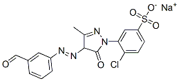 sodium 4-chloro-3-[4-[(3-formylphenyl)azo]-4,5-dihydro-3-methyl-5-oxo-1H-pyrazol-1-yl]benzenesulphonate Structure