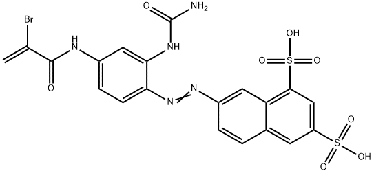7-[[2-[(aminocarbonyl)amino]-4-[(2-bromo-1-oxoallyl)amino]phenyl]azo]naphthalene-1,3-disulphonic acid Struktur