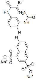 disodium 7-[[2-[(aminocarbonyl)amino]-4-[(2-bromo-1-oxoallyl)amino]phenyl]azo]naphthalene-1,3-disulphonate Structure