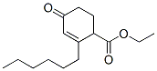 2-ヘキシル-4-オキソ-2-シクロヘキセン-1-カルボン酸エチル 化学構造式