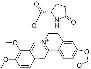 5,6-ジヒドロ-9,10-ジメトキシベンゾ[g]-1,3-ベンゾジオキソロ[5,6-a]キノリジニウム・(2S)-5-オキソピロリジン-2-カルボキシラート 化学構造式