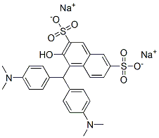 4-[ビス[4-(ジメチルアミノ)フェニル]メチル]-3-ヒドロキシ-2,7-ナフタレンジスルホン酸ジナトリウム 化学構造式