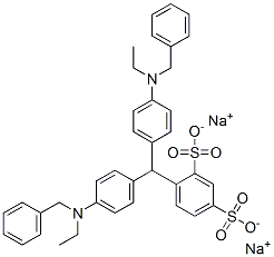 disodium 4-[bis[4-[ethyl(phenylmethyl)amino]phenyl]methyl]benzene-1,3-disulphonate Structure