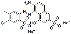 6-amino-5-[(4-chloro-5-methyl-2-sulphophenyl)azo]-4-hydroxynaphthalene-2-sulphonic acid, sodium salt Struktur