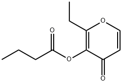 2-ethyl-4-oxo-4H-pyran-3-yl butyrate Struktur