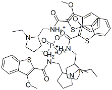 (+)-N-[(1-エチル-2-ピロリジニル)メチル]-3-メトキシベンゾ[b]チオフェン-2-カルボアミド・りん酸 化学構造式