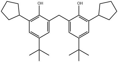 2,2'-メチレンビス(4-tert-ブチル-6-シクロペンチルフェノール) 化学構造式