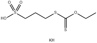3-[(エトキシチオキソメチル)チオ]-1-プロパンスルホン酸カリウム 化学構造式