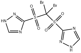 3,3'-[ジブロモメチレンビス(スルホニル)]ビス(1H-1,2,4-トリアゾール) 化学構造式