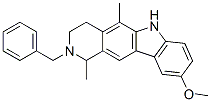 2-benzyl-2,3,4,6-tetrahydro-9-methoxy-1,5-dimethyl-1H-pyrido[4,3-b]carbazole Struktur