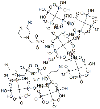[[(ホスホノメチル)イミノ]ビス[2,1-エタンジイルニトリロビス(メチレン)]]テトラキスホスホン酸/ナトリウム,(1:6) 化学構造式